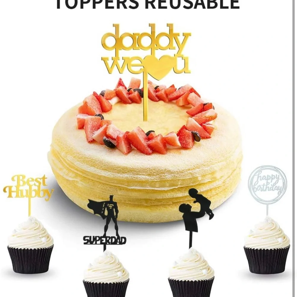 Superhero Cake Topper Set - Gold and Black